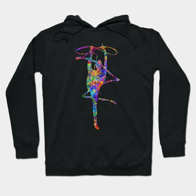 Rhythmic gymnastics tape watercolor art Hoodie by Yahya Art